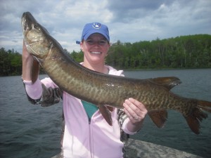 1st Career Musky (38.5") for Katy on a half day trip June 2012