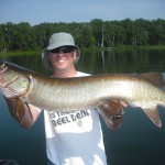 Single angler landed 4 of 8 hooked fish (2 over 40") and a bonus pike on his 5th time musky fishing! July 2012