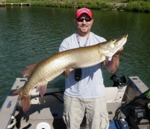 A nice double (46.25" and 40.25") and a personal best for Tom Pollack during the Alliance Tournament using spots and techniques he learned on his guide trip the previous week!  He placed 6th overall and won his lake family!  Awesome job! August 2012.