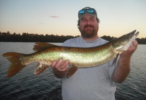 A nice musky for client John (his first of season) and his wife Michelle.