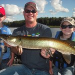 Client Kurt and his 4 and 8 year old sons with a musky from an August outing. Hooked/missed 2 more fish and raised a few more. Future musky slayers for sure!