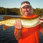 Client Brian with his 1st career musky!  Hooked 5 landed 1 and raised 3 more in 4 hours on a mid August trip.  Congrats Brian!