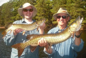 A nice double that hit about 2 seconds apart for clients Ray (37.5") and Dave. Had 2 other very solid hook ups that got off and raised a few more. High skies and tough conditions.