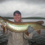 Client Josh Crushed his personal best with this chunky northwoods musky in mid June on a half day trip after a string of T-storms.