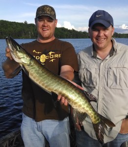Awesome outing!  Congrats to Logan and Josh on each of their new personal best muskies and 2 new personal bests on walleyes!  Hooked 8 muskies, landed 4 and 2 bonus giant walleyes on a 4 hour trip!  Late June 2014.