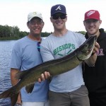 (Fish 1 of 2) A great first musky (37.5) for Ben on his first ever musky adventure accompanied by his brother and father. July 2014