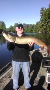 Clients Emmet and John boated 4 muskies up to 45" on an early June outing.  These were Emmett's 2nd and 3rd  career muskies and Johns first. Excellent day on the water!